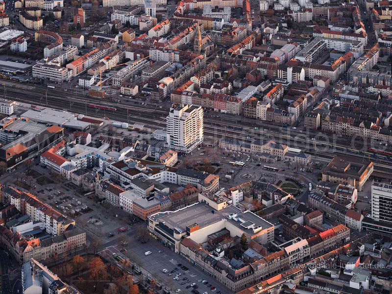 Luftaufnahme Fürther Hauptbahnhof in Nürnberg | Mittelfranken, Bayern