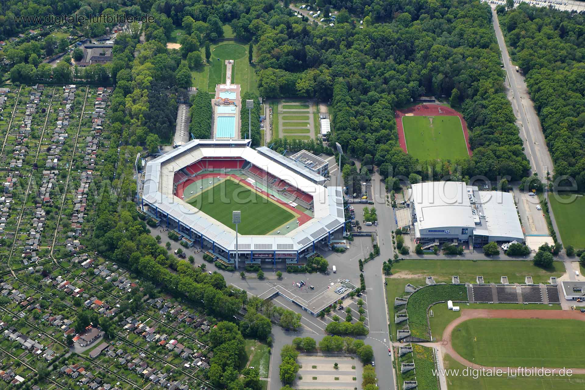 Luftaufnahme Fussballstadion 1. FCN in Nürnberg | Mittelfranken, Bayern