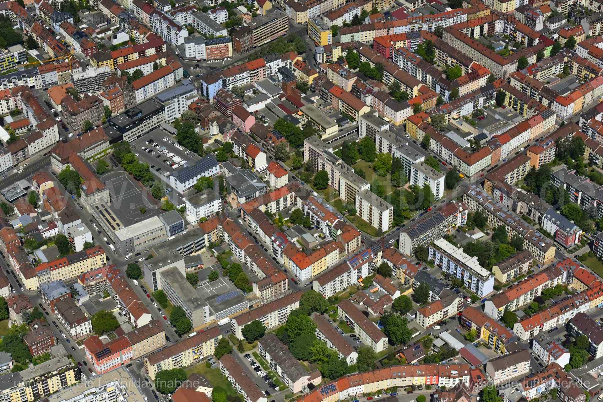 Luftaufnahme Gärten bei Wöhrd in Nürnberg | Mittelfranken, Bayern