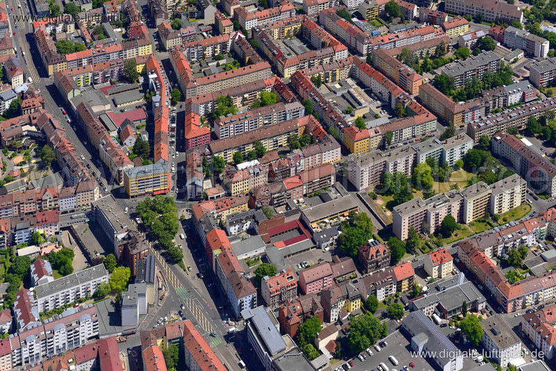 Luftaufnahme Gärten bei Wöhrd in Nürnberg | Mittelfranken, Bayern