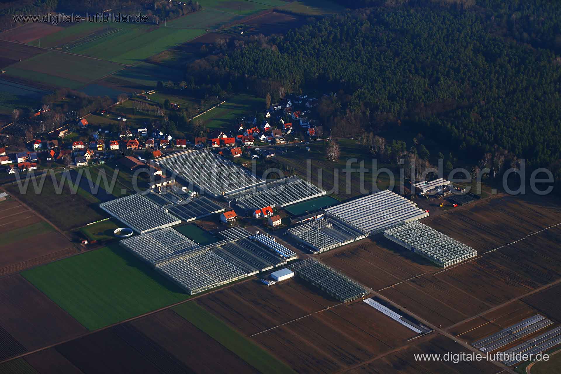 Luftaufnahme Gewächshäuser Kraftshof in Nürnberg | Mittelfranken, Bayern