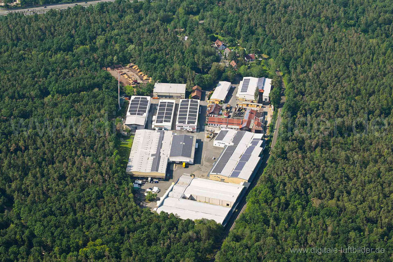 Luftaufnahme Gewerbegebiet Hahnenbalz in Nürnberg | Mittelfranken, Bayern