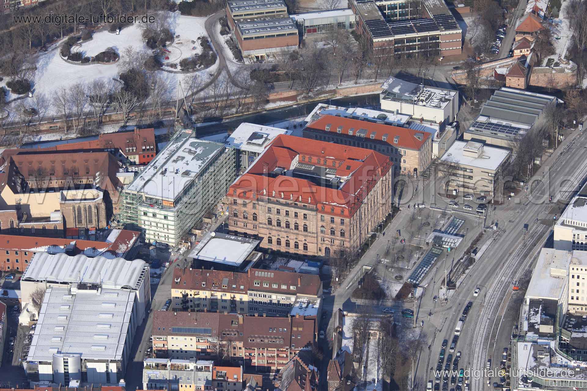 Luftaufnahme Gewerbemuseumsplatz in Nürnberg | Mittelfranken, Bayern