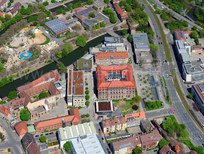 Luftaufnahme Gewerbemuseumsplatz in Nürnberg | Mittelfranken, Bayern