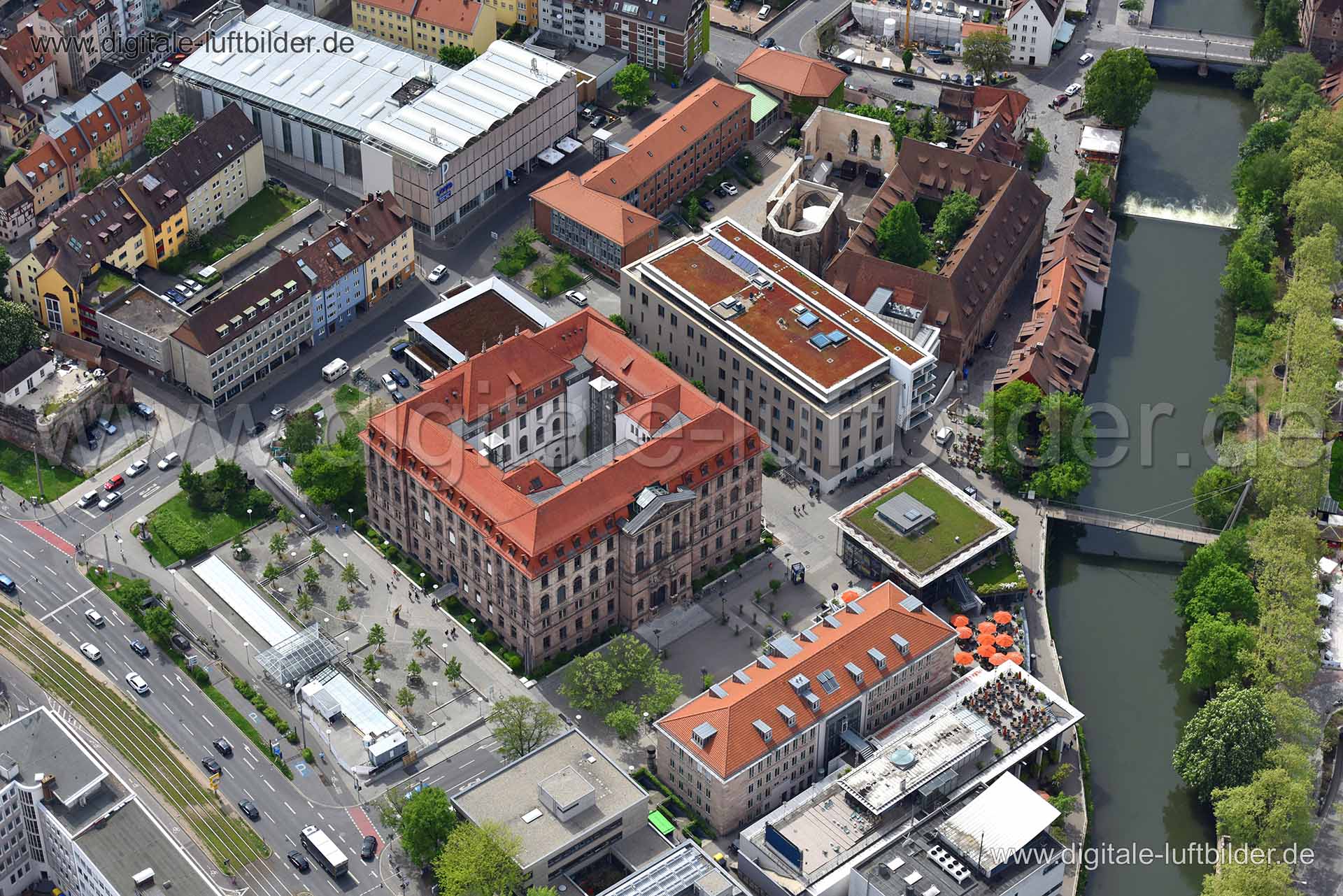 Luftaufnahme Gewerbemuseumsplatz in Nürnberg | Mittelfranken, Bayern