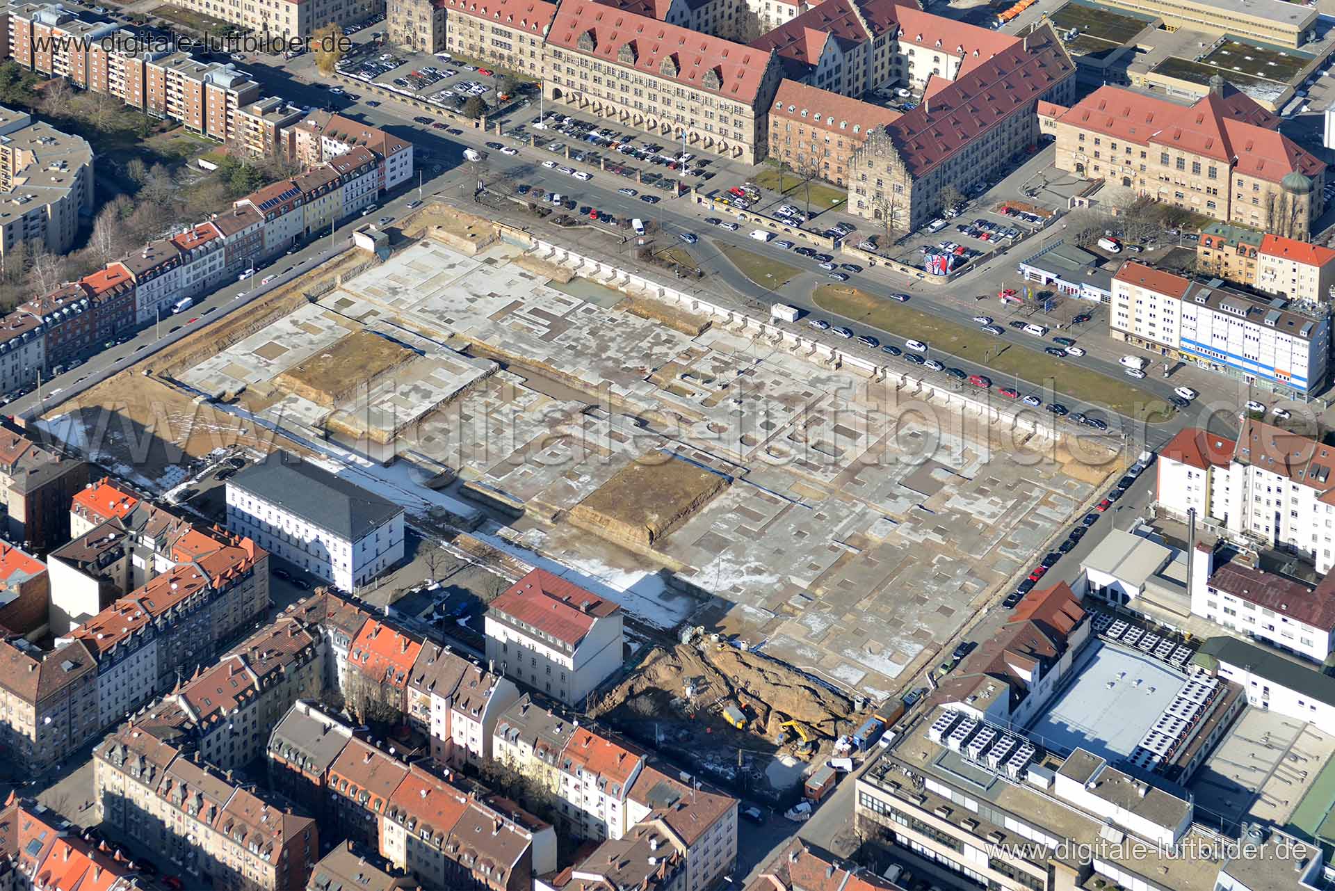 Luftaufnahme Großbaustelle in Nürnberg | Mittelfranken, Bayern
