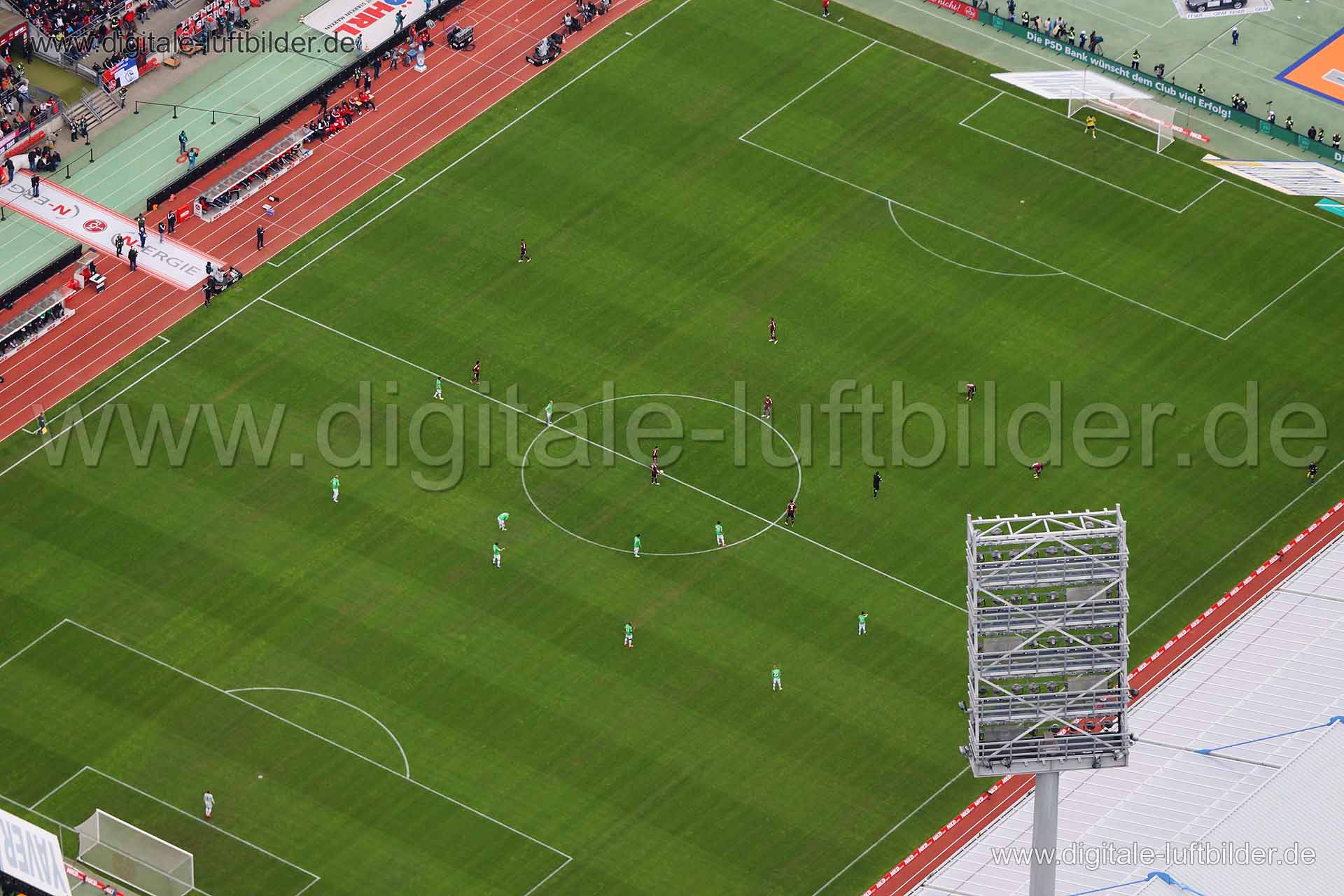 Luftaufnahme Grundigstadion Anfpiff in Nürnberg | Mittelfranken, Bayern