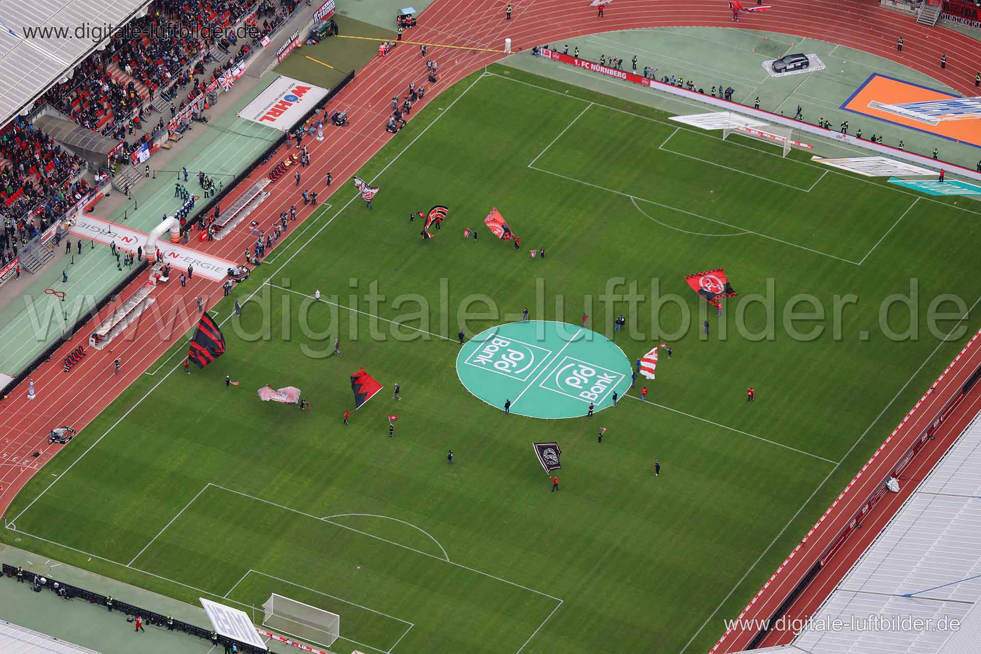 Luftaufnahme Grundigstadion Fans in Nürnberg | Mittelfranken, Bayern