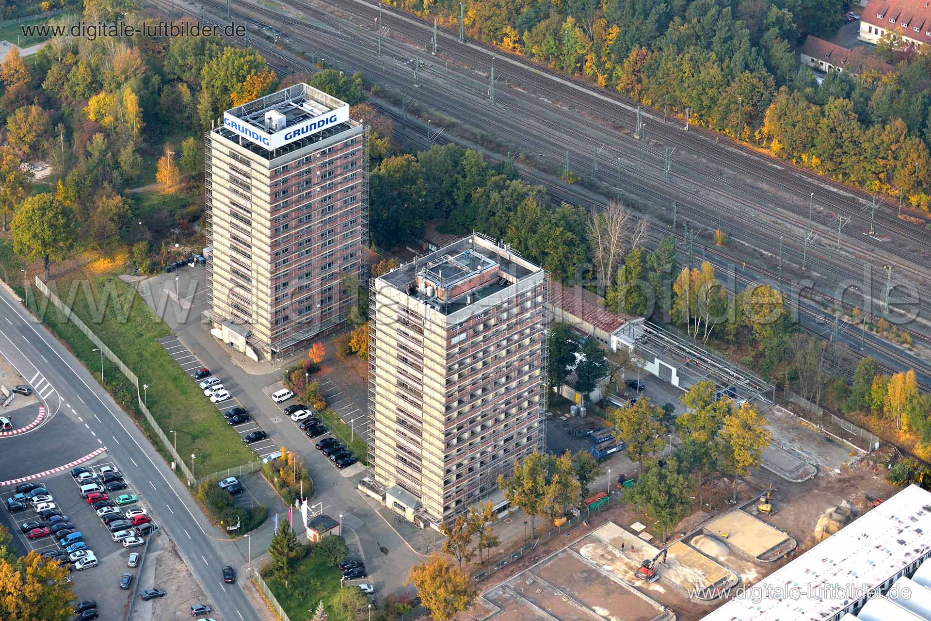 Luftaufnahme Grundigtürme in Nürnberg | Mittelfranken, Bayern