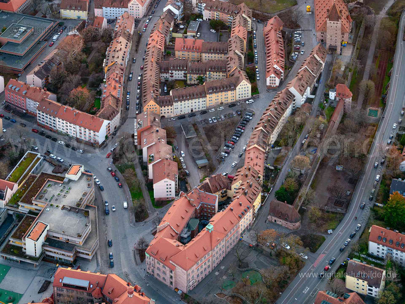 Luftaufnahme Grundschule Paniersplatz in Nürnberg | Mittelfranken, Bayern