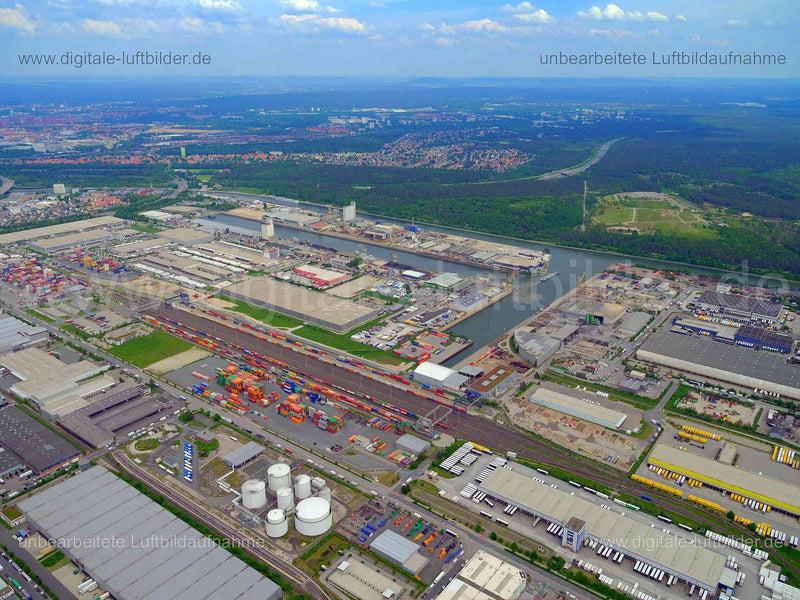 Luftaufnahme Güterverkehrszentrum Hafen in Nürnberg | Mittelfranken, Bayern