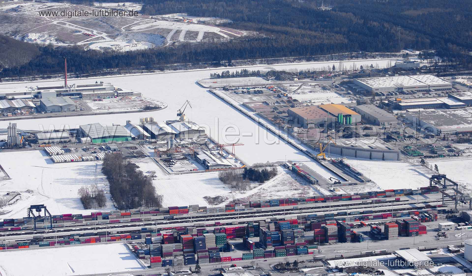 Luftaufnahme Hafenbecken in Nürnberg | Mittelfranken, Bayern