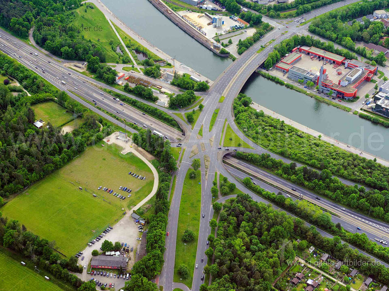 Luftaufnahme Hafenbrücken in Nürnberg | Mittelfranken, Bayern