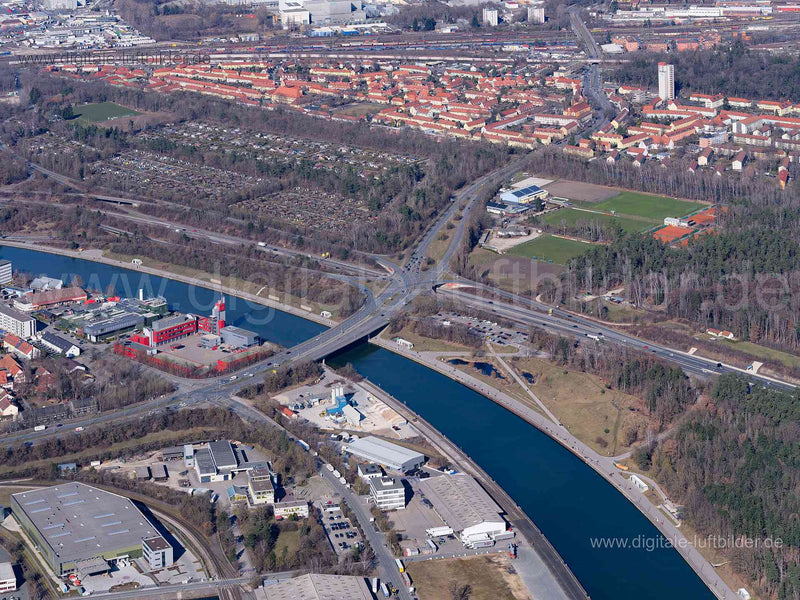 Luftaufnahme Hafenstraße in Nürnberg | Mittelfranken, Bayern