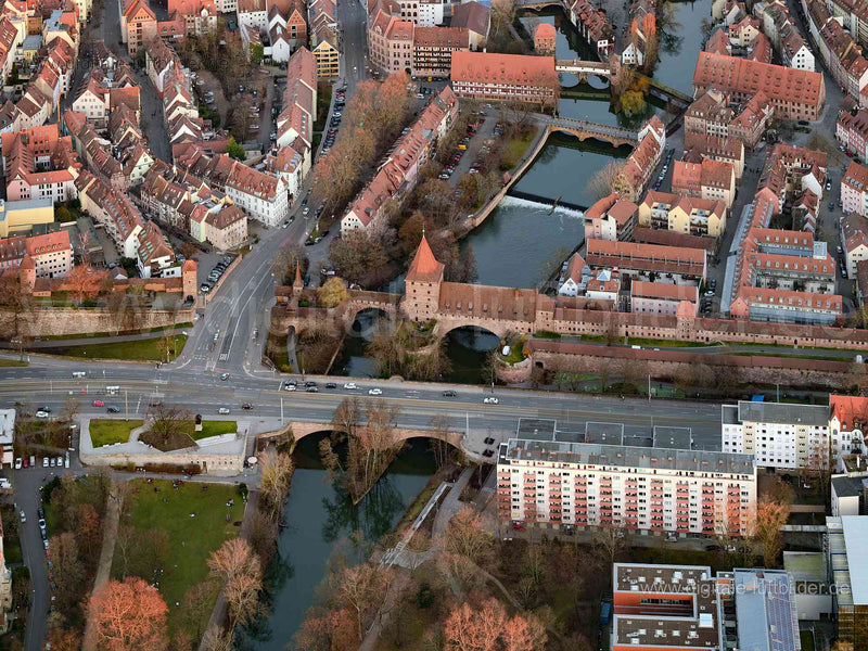 Luftaufnahme Hallertorbrücke in Nürnberg | Mittelfranken, Bayern
