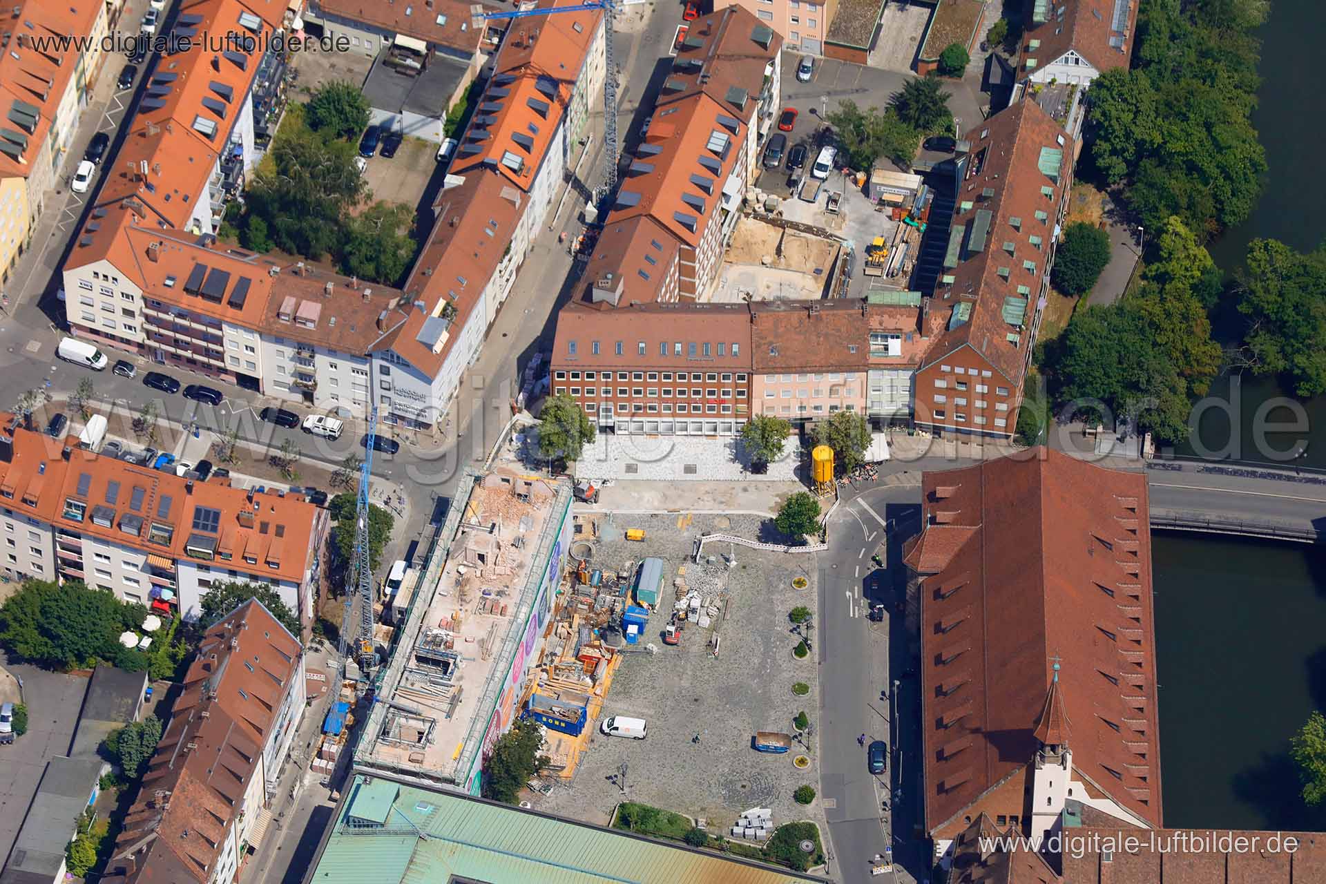 Luftaufnahme Hans-Sachs-Platz in Nürnberg | Mittelfranken, Bayern