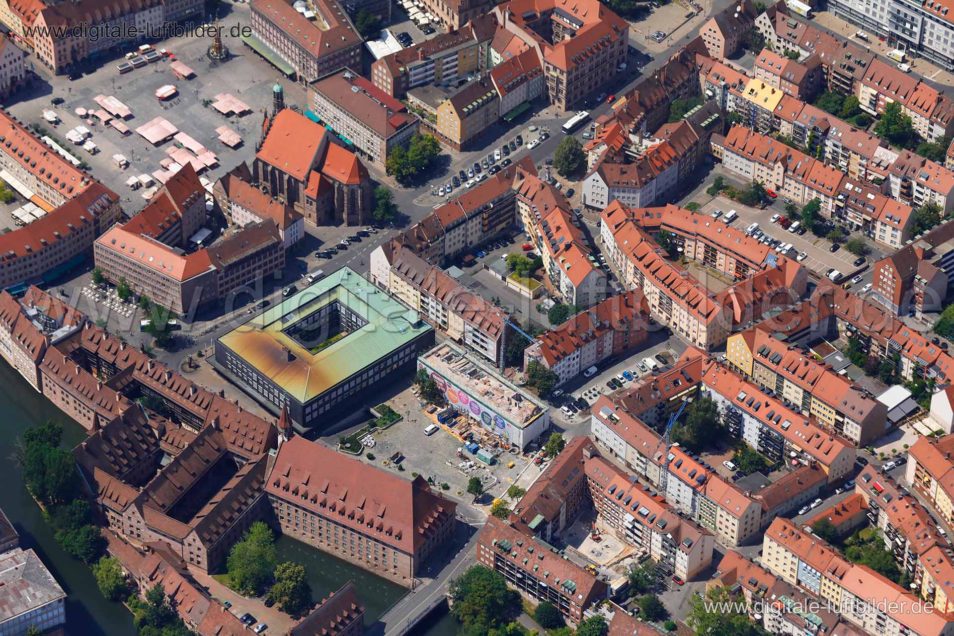 Luftaufnahme Hans-Sachs-Platz in Nürnberg | Mittelfranken, Bayern