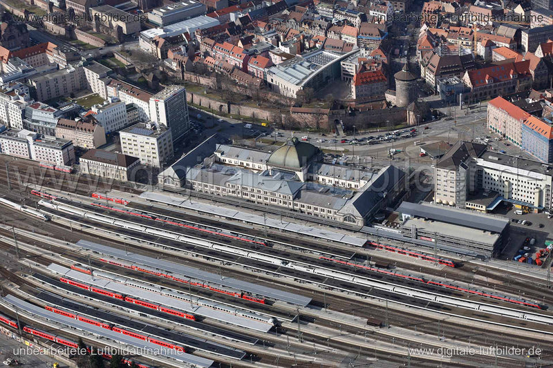 Luftaufnahme Hauptbahnhof in Nürnberg | Mittelfranken, Bayern