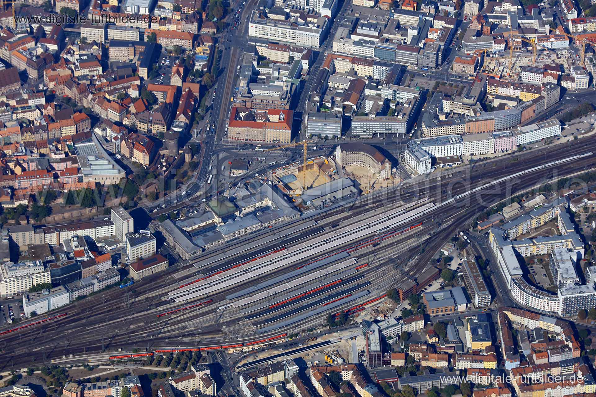 Luftaufnahme Hauptbahnhof in Nürnberg | Mittelfranken, Bayern