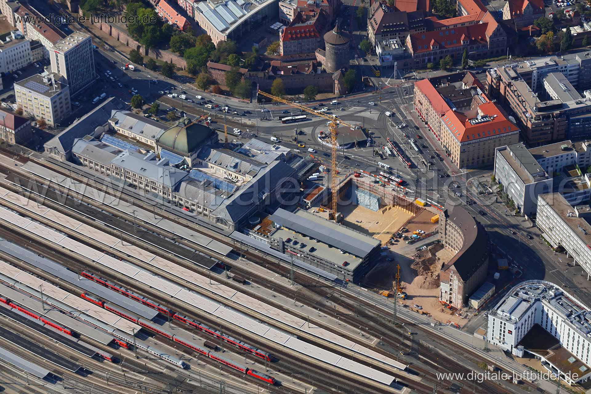 Luftaufnahme Hauptbahnhof in Nürnberg | Mittelfranken, Bayern