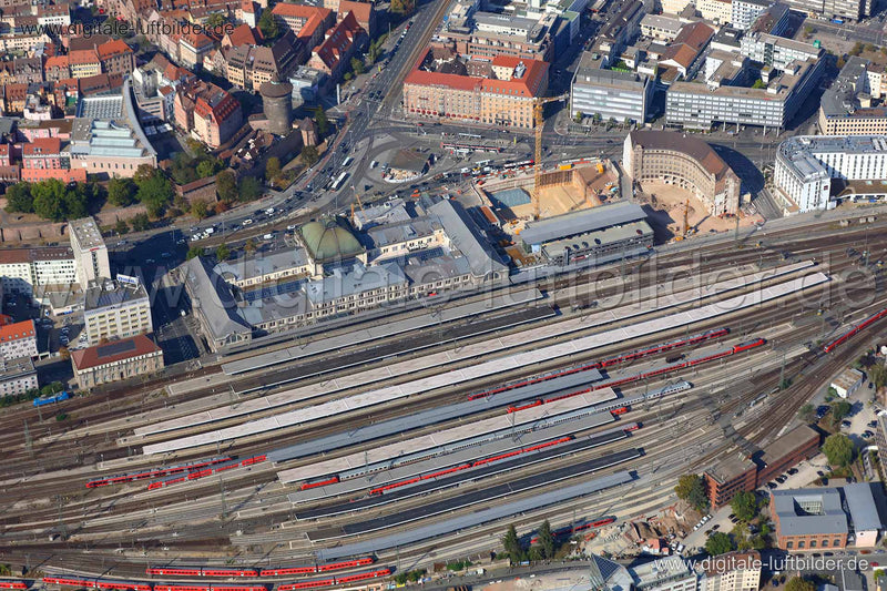 Luftaufnahme Hauptbahnhof in Nürnberg | Mittelfranken, Bayern