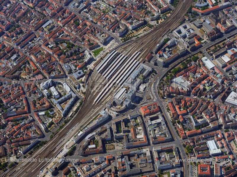 Luftaufnahme Hauptbahnhof in Nürnberg | Mittelfranken, Bayern