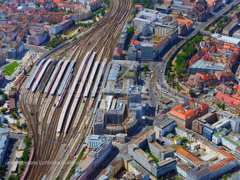 Luftaufnahme Hauptbahnhof in Nürnberg | Mittelfranken, Bayern
