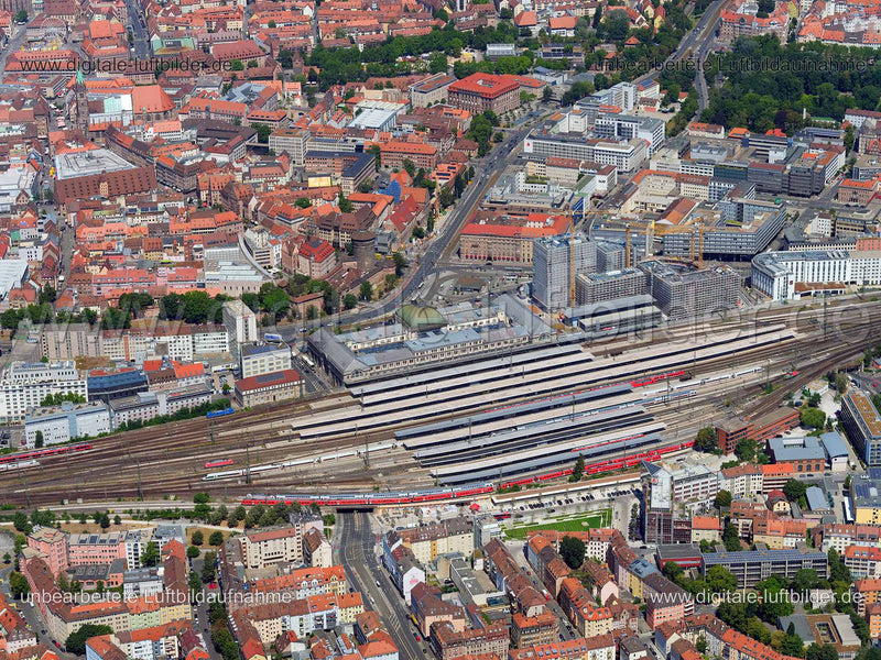 Luftaufnahme Hauptbahnhof in Nürnberg | Mittelfranken, Bayern