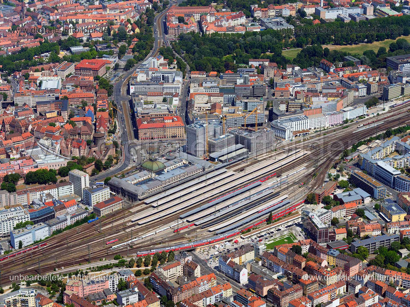 Luftaufnahme Hauptbahnhof in Nürnberg | Mittelfranken, Bayern