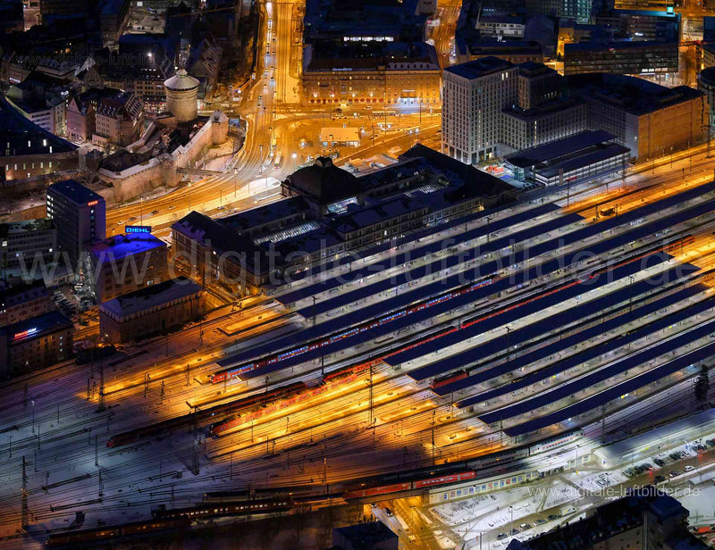 Luftaufnahme Hauptbahnhof in Nürnberg | Mittelfranken, Bayern