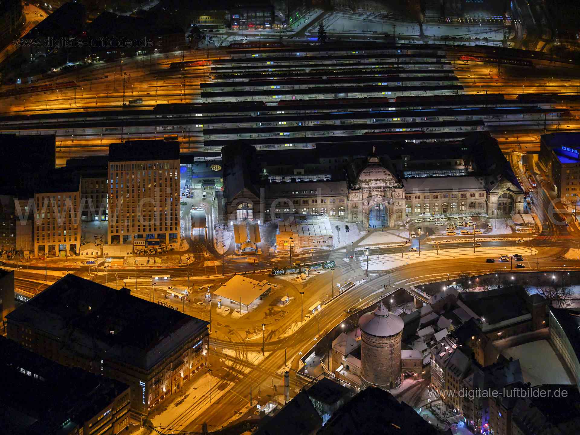 Luftaufnahme Hauptbahnhof in Nürnberg | Mittelfranken, Bayern