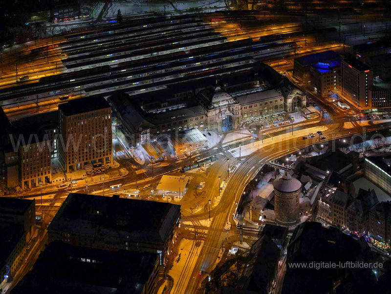 Luftaufnahme Hauptbahnhof in Nürnberg | Mittelfranken, Bayern