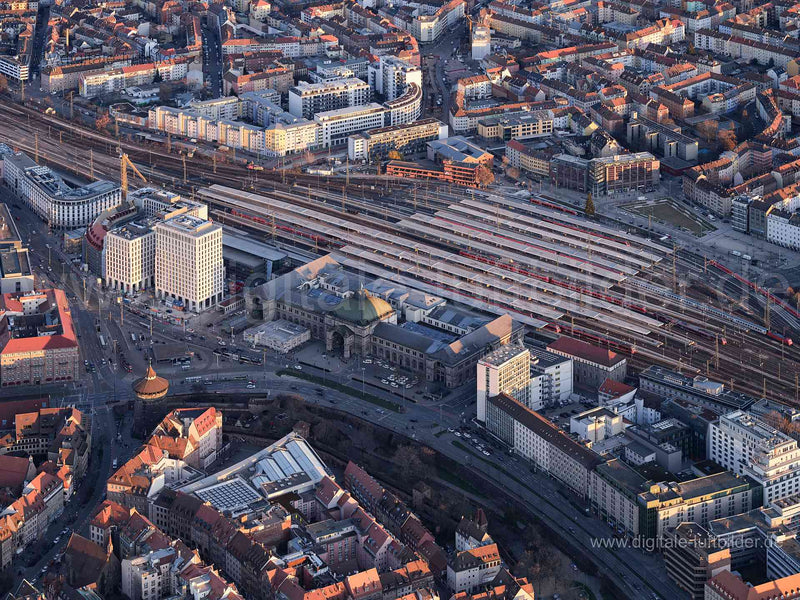 Luftaufnahme Hauptbahnhof in Nürnberg | Mittelfranken, Bayern
