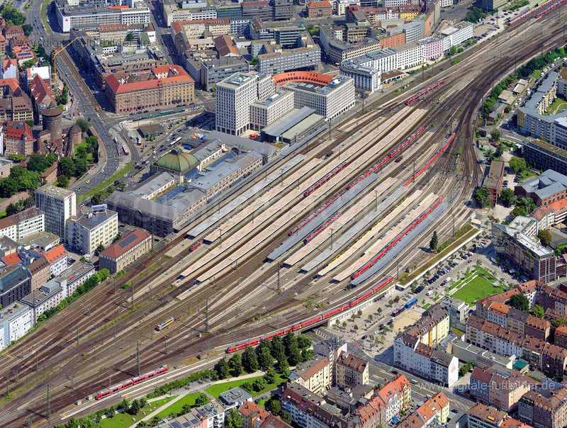 Luftaufnahme Hauptbahnhof in Nürnberg | Mittelfranken, Bayern
