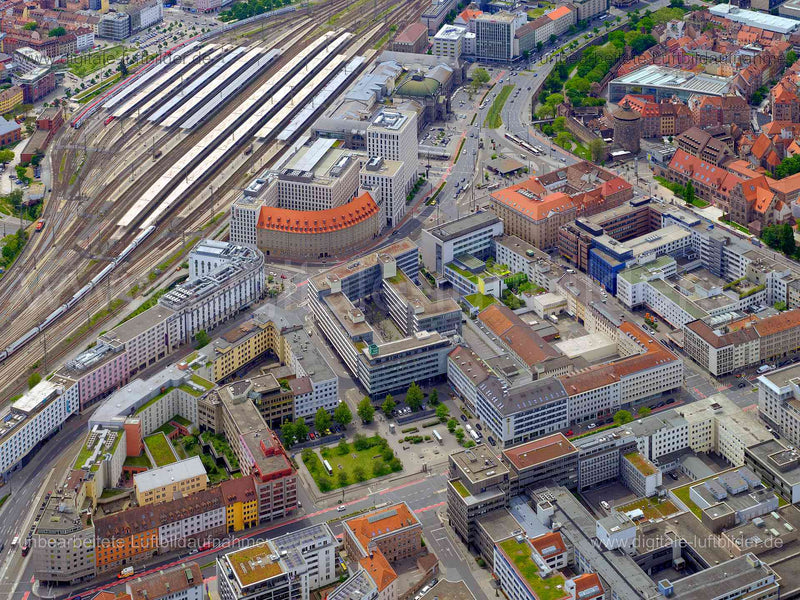 Luftaufnahme Hauptbahnhof in Nürnberg | Mittelfranken, Bayern