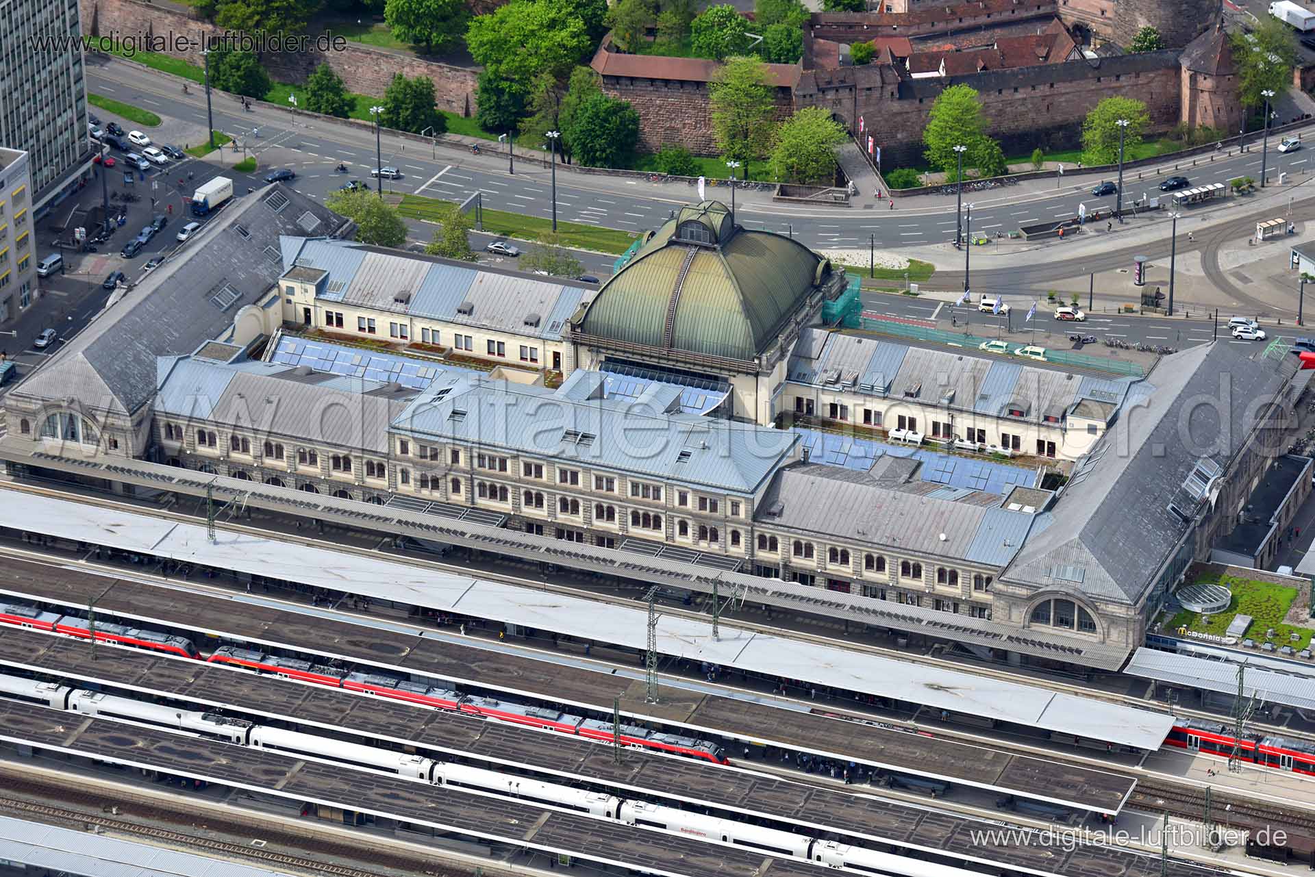 Luftaufnahme Hauptbahnhof in Nürnberg | Mittelfranken, Bayern
