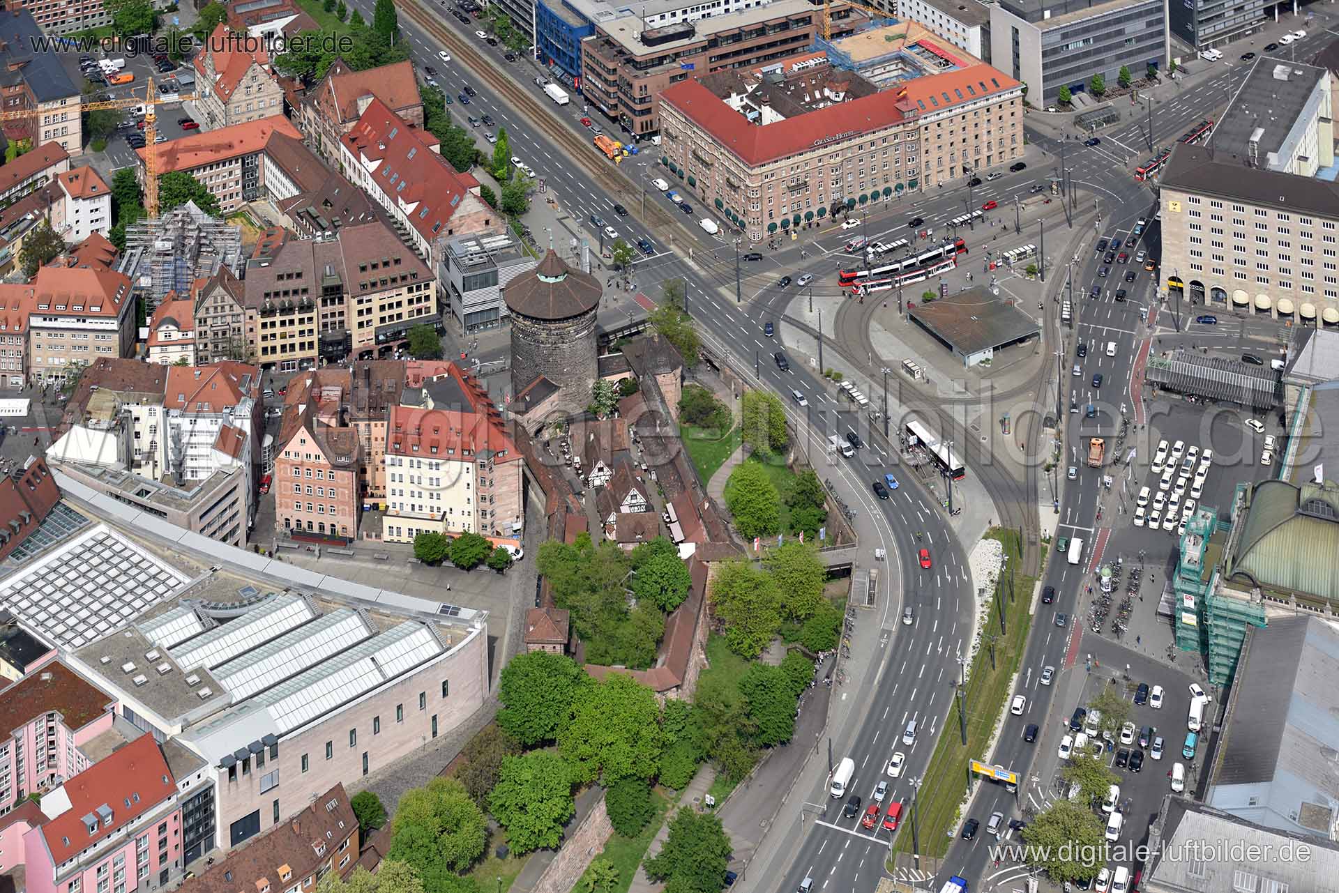 Luftaufnahme Hauptbahnhof in Nürnberg | Mittelfranken, Bayern