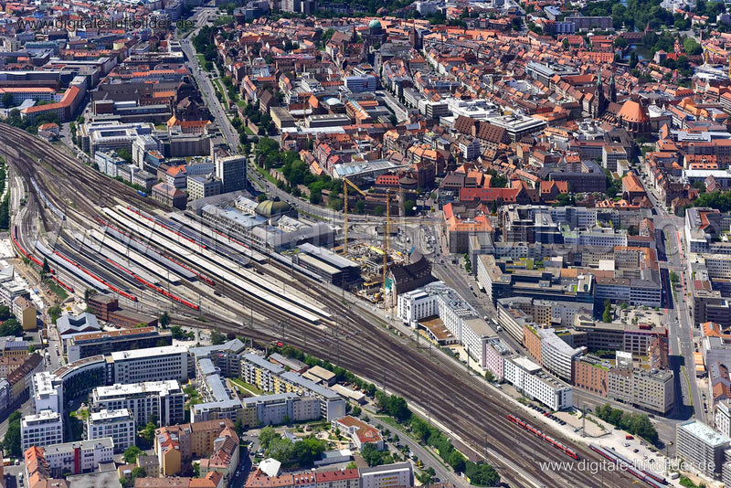 Luftaufnahme Hauptbahnhof in Nürnberg | Mittelfranken, Bayern