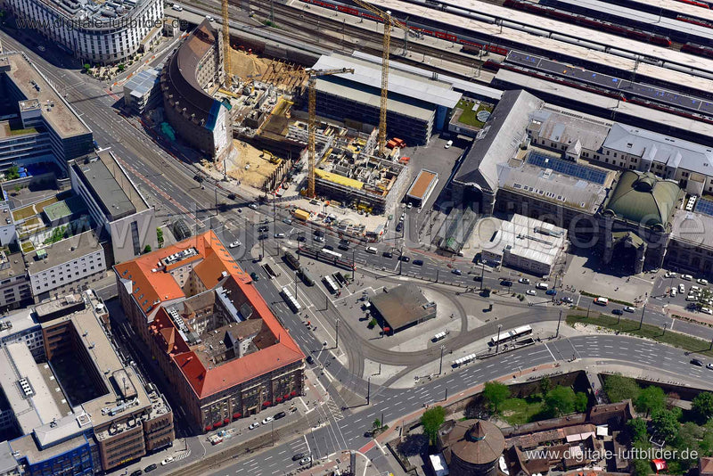 Luftaufnahme Hauptbahnhof in Nürnberg | Mittelfranken, Bayern