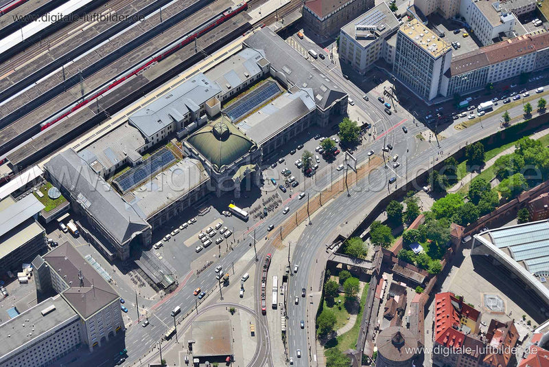 Luftaufnahme Hauptbahnhof in Nürnberg | Mittelfranken, Bayern