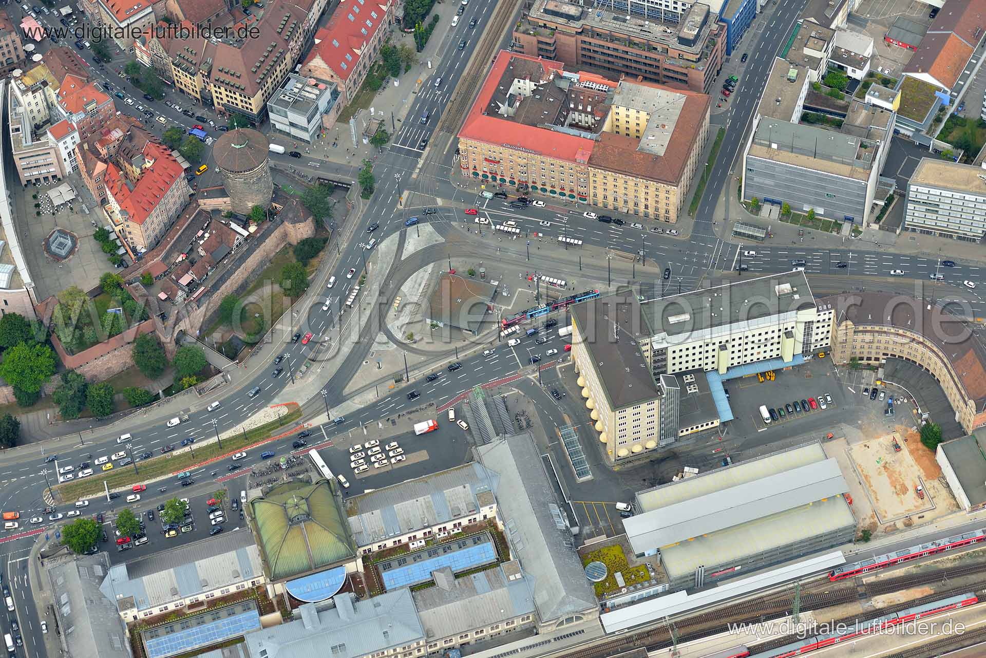 Luftaufnahme Hauptbahnhof in Nürnberg | Mittelfranken, Bayern