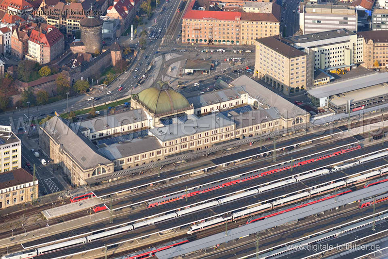Luftaufnahme Hauptbahnhof in Nürnberg | Mittelfranken, Bayern
