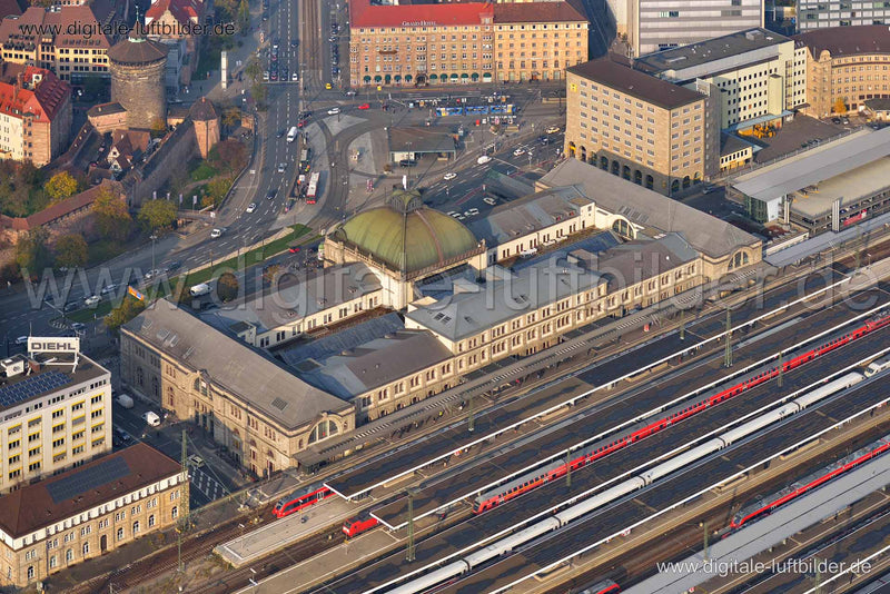 Luftaufnahme Hauptbahnhof in Nürnberg | Mittelfranken, Bayern