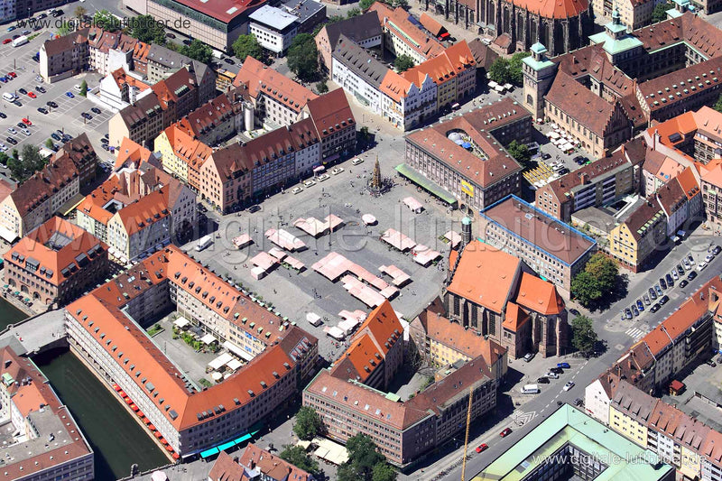 Luftaufnahme Hauptmarkt in Nürnberg | Mittelfranken, Bayern