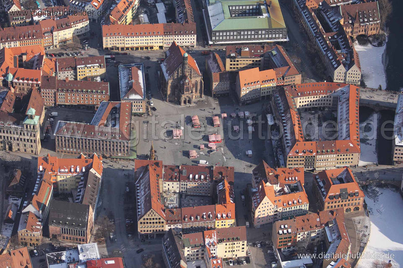 Luftaufnahme Hauptmarkt in Nürnberg | Mittelfranken, Bayern