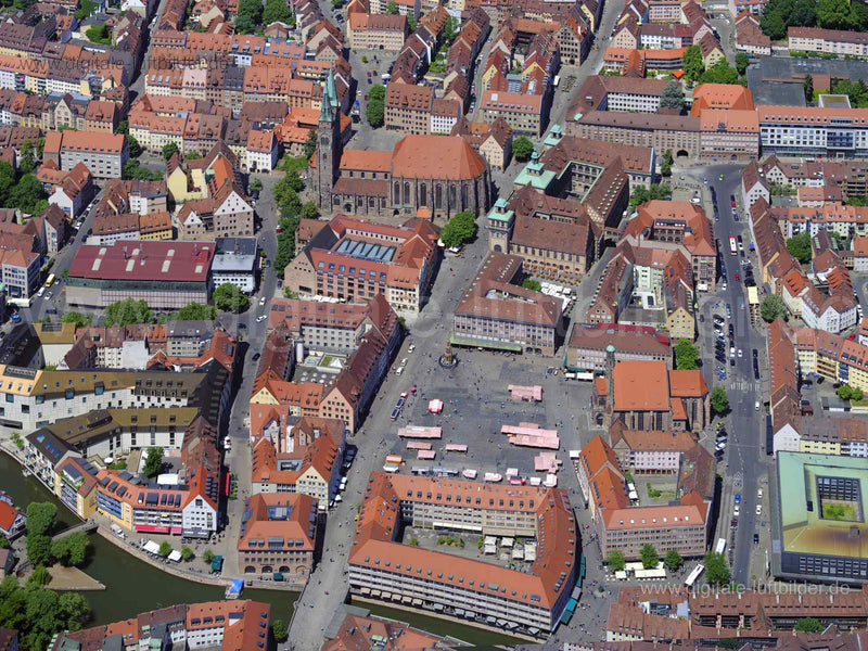 Luftaufnahme Hauptmarkt in Nürnberg | Mittelfranken, Bayern