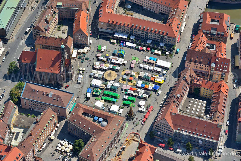 Luftaufnahme Hauptmarkt in Nürnberg | Mittelfranken, Bayern