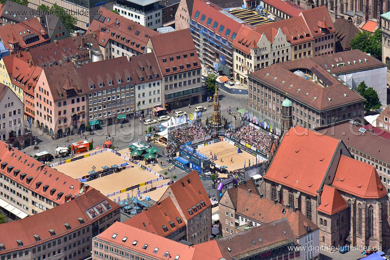 Luftaufnahme Hauptmarkt in Nürnberg | Mittelfranken, Bayern