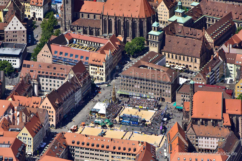 Luftaufnahme Hauptmarkt in Nürnberg | Mittelfranken, Bayern