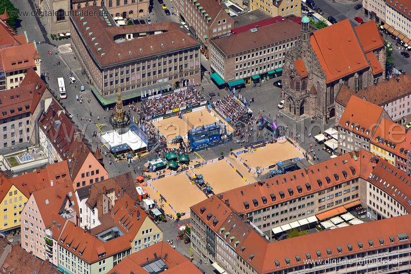 Luftaufnahme Hauptmarkt in Nürnberg | Mittelfranken, Bayern